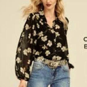 Cabi Cosmo Floral Blouse Size XXL